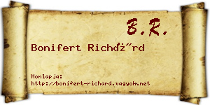 Bonifert Richárd névjegykártya